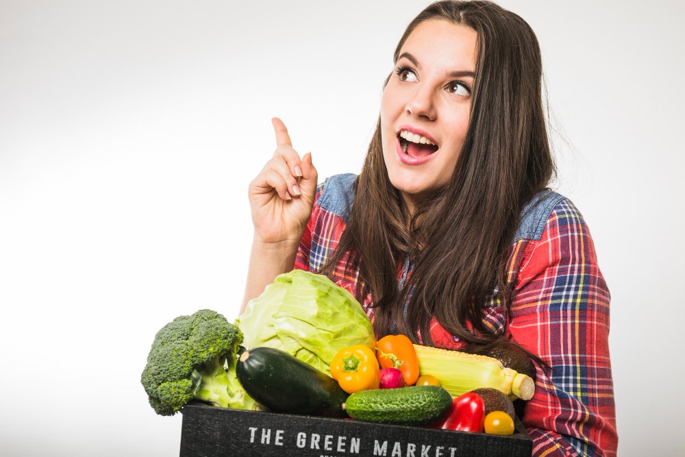 woman-with-vegetables-having-idea